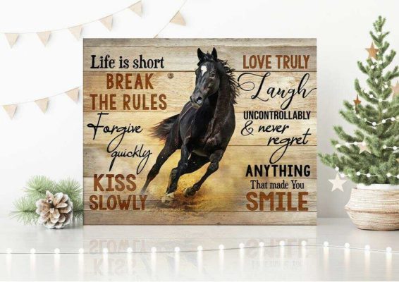 Life Is Short Horse Christmas Wall Art Decor