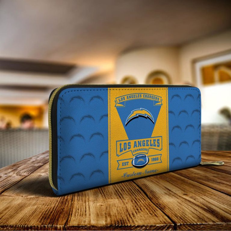 Los Angeles Chargers Custom Name Zip Around Wallets