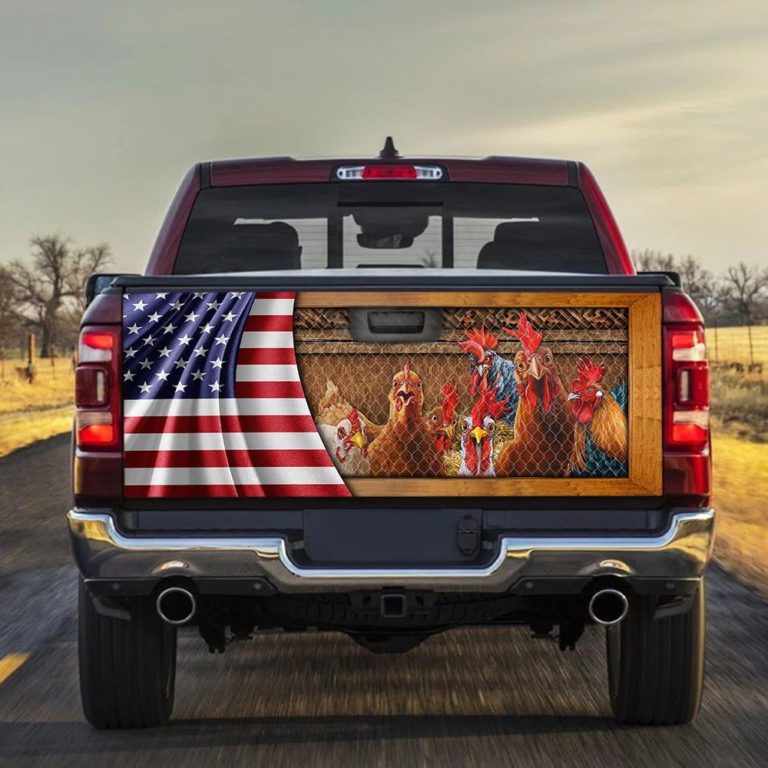 Love Chicken Truck Tailgate Decal Sticker Wrap