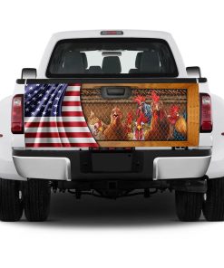 Love Chicken Truck Tailgate Decal Sticker Wrap