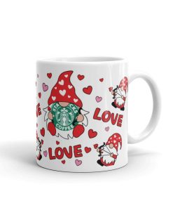 Love Hearts Valentines Gnome Ceramic Mug