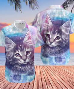 Lovely Cat Tropical Button Down Shirt