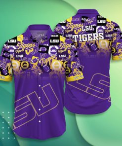 LSU TIGERS Casual Short Sleeve Hawaiian Shirt LSU TIGERS Casual Short Sleeve Hawaiian Shirt