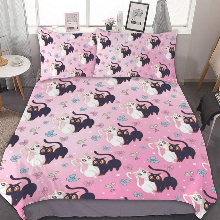 Luna x Artemis Cats Sailor Moon Bedding Custom Anime Bed Set