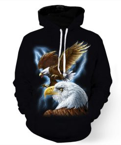 Majestic Eagle and Lightning Hoodie