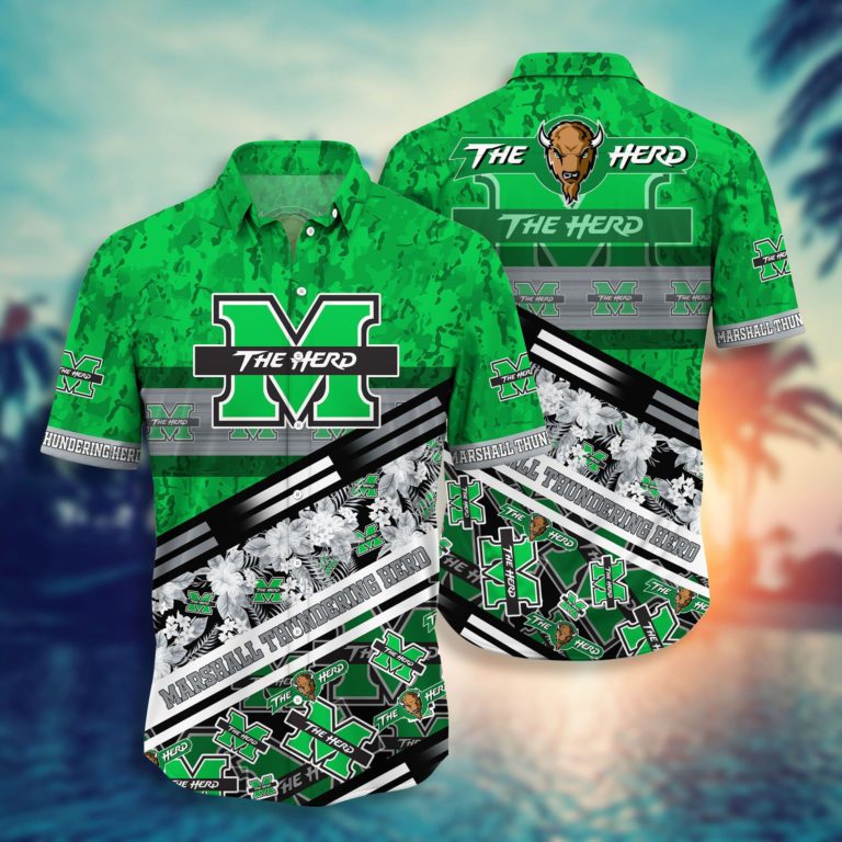Marshall Thundering Herd Hawaiian Aloha Shirts NCAA
