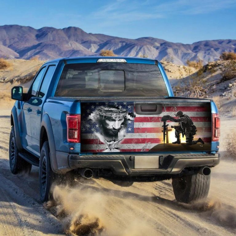 May God Bless Our Veterans Truck Tailgate Decal Sticker Wrap