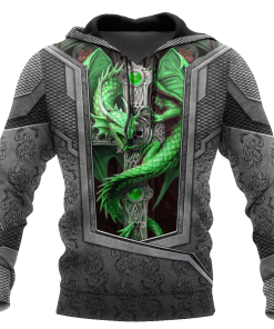 Men Hoodie 3D Tattoo and Green Dungeon Dragon Hoodie