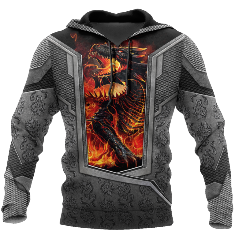 Men Hoodie 3D Tattoo and Red Dungeon Dragon Hoodie