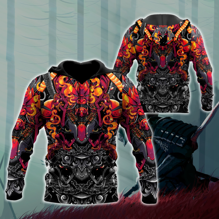 Men Samurai Hoodie Premium 3D Printed