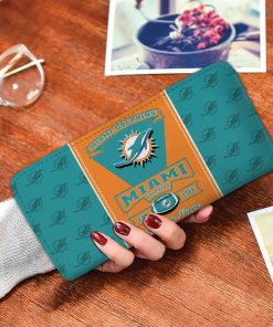 Miami Dolphins Custom Name Zip Around Wallets