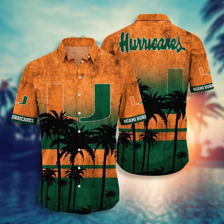Miami Hurricanes Casual Short Sleeve Hawaiian Shirt