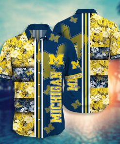 Michigan Wolverines Casual Short Sleeve Hawaiian Shirt