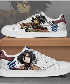 Mikasa Ackerman Attack On Titan Low top Leather Stan Smith Sneaker, Casual Shoes Mikasa Ackerman Attack On Titan Low top Leather Stan Smith Sneaker, Casual Shoes