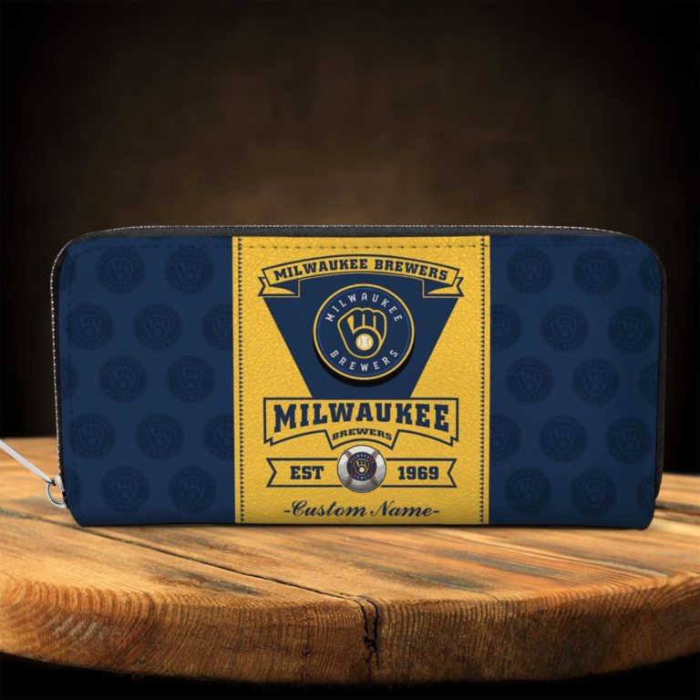 Milwaukee Brewers Custom Name Zippy Long Wallets