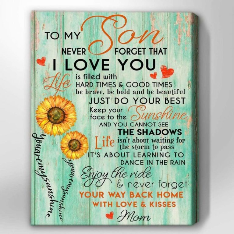 Mom To Son I Love You Sunflower Wall Art Floral Decor