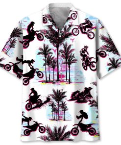 Motocross Palm Trees Short Sleeve Button Up Shirt Motocross Palm Trees Short Sleeve Button Up Shirt