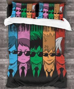 My Hero Academia Anime Bed Set Retro Fan Art Bedding