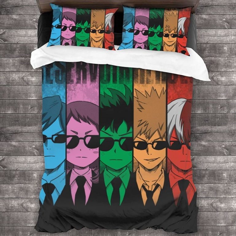 My Hero Academia Anime Bed Set Retro Fan Art Bedding