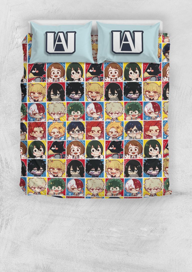 My Hero Academia Bed Set Chibi MHA Anime Bedroom Decor