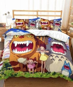 My Neighbor Totoro Bed Set Catbus And Totoro Anime Bedding