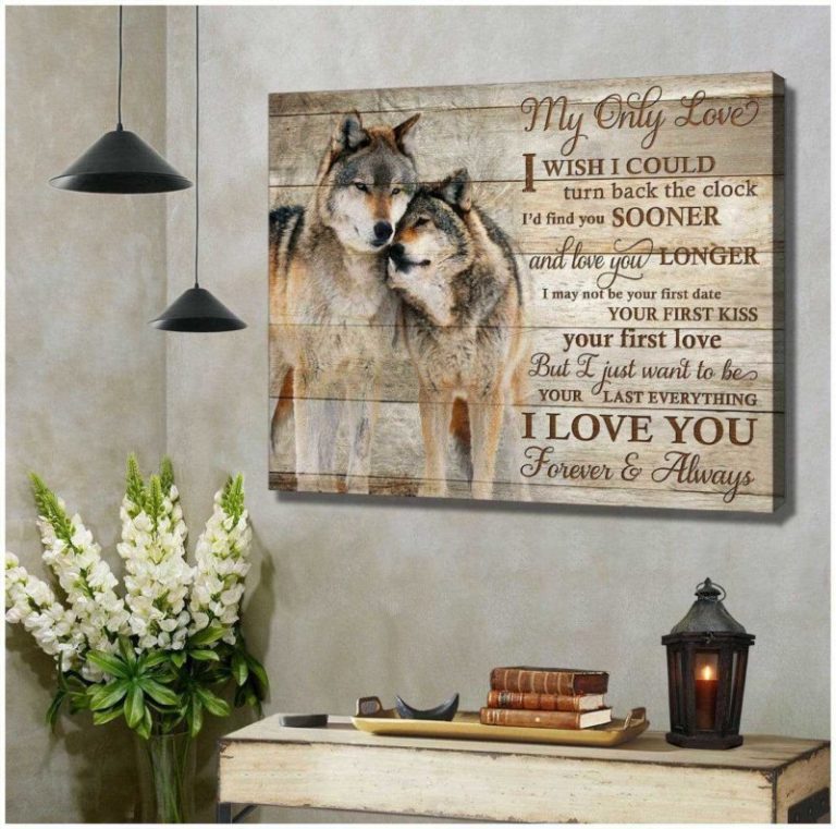 My Only Love Wolf Canvas Wall Art Home Decor