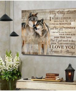 My Only Love Wolf Canvas Wall Art Home Decor