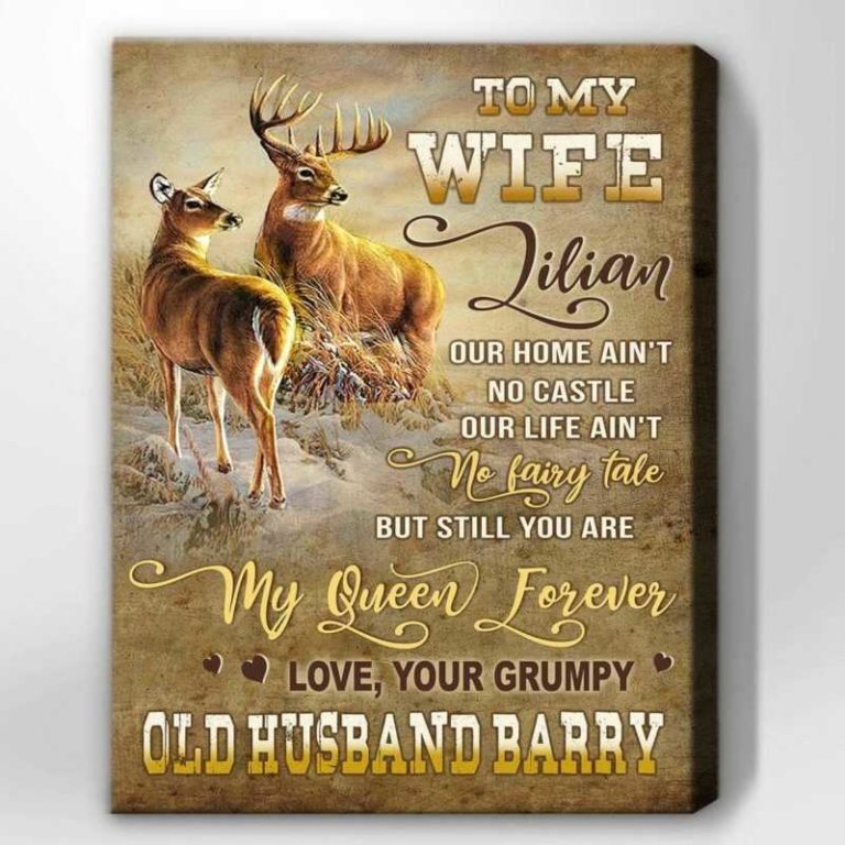 My Queen Forever Husband To Wife Buck and Doe Canvas Poster and Canvas