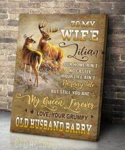 My Queen Forever Husband To Wife Buck and Doe Canvas Poster and Canvas