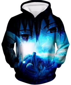 Naruto Anime Sasuke Uchiha Featuring Print All Over Print Hoodie and Zip