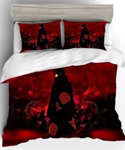 Naruto Bed Set Akatsuki Itachi Uchiha Bloody Red And Black Anime Bedding Naruto Bed Set Akatsuki Itachi Uchiha Bloody Red And Black Anime Bedding