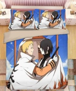 Naruto Bed Set Naruto The Seventh Hokage and Sasuke Fan Art Gift Anime For Fans