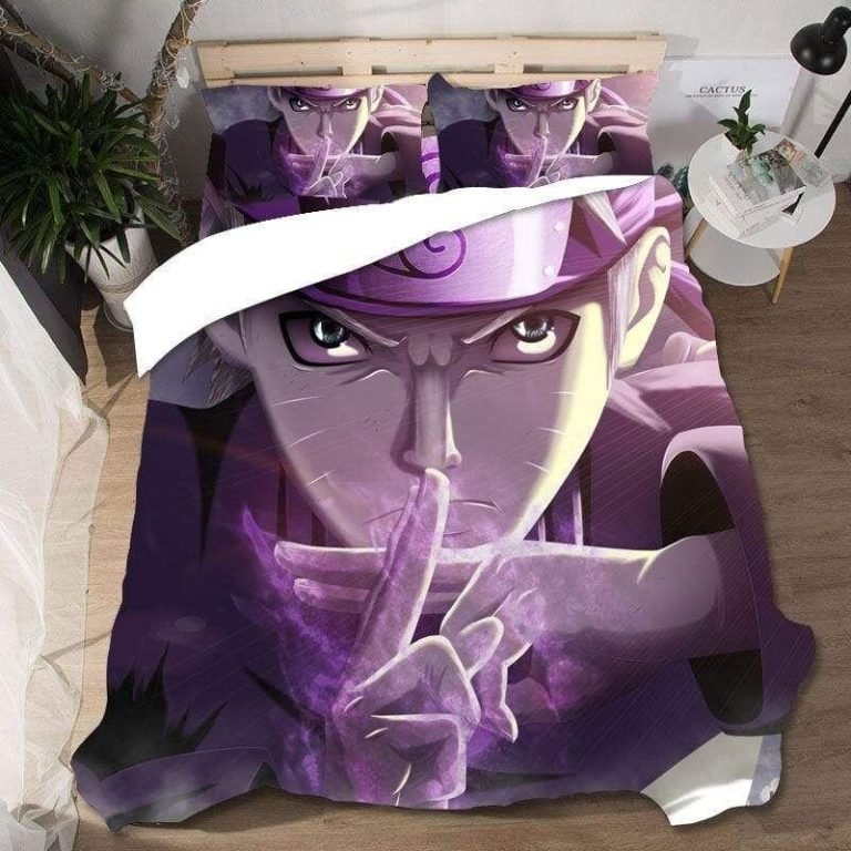 Naruto Bed Set Purple Kage Bunshin Gift Anime For Fans