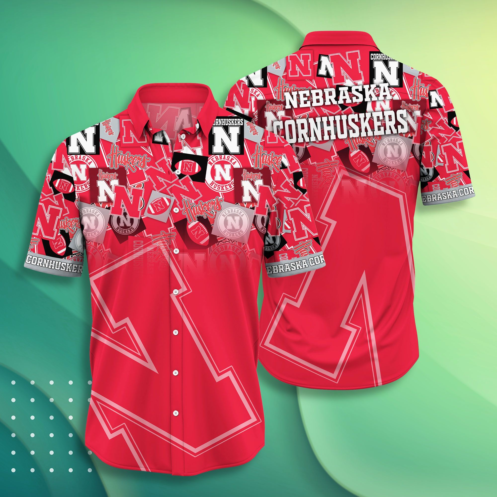 Nebraska Cornhuskers Casual Short Sleeve Hawaiian Shirt - RobinPlaceFabrics