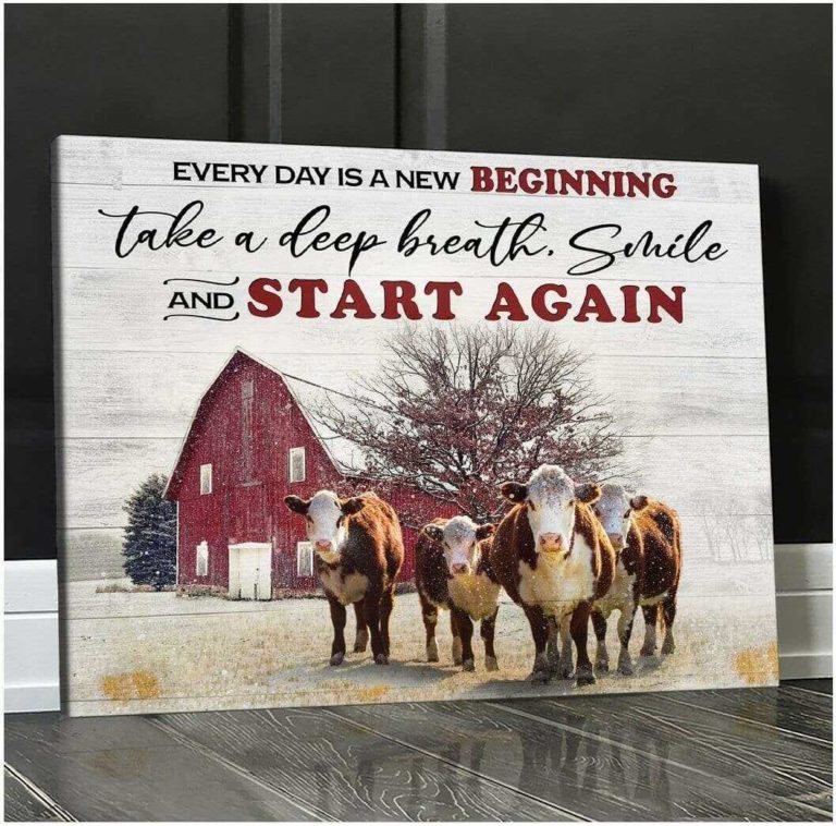 New Beginning Cow Canvas & Poster