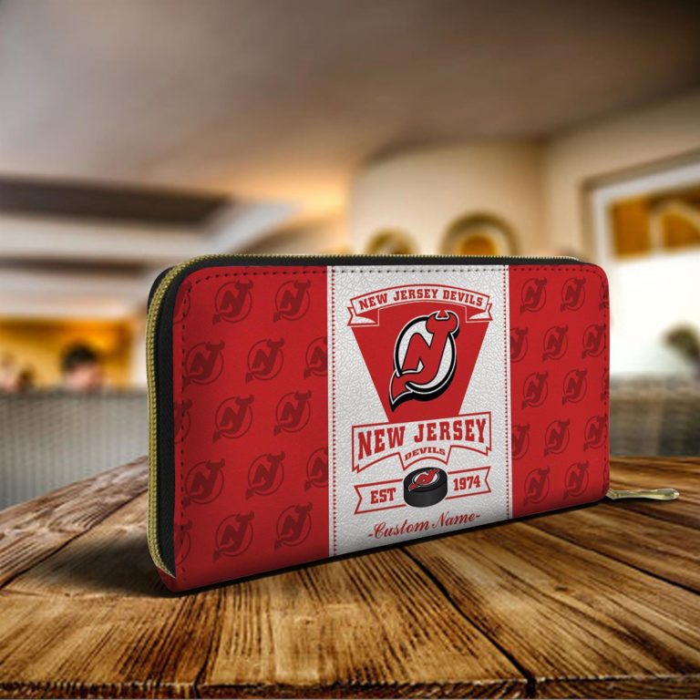 New Jersey Devils Custom Name Zippy Long Wallets