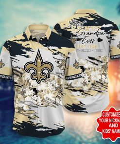 New Orleans Saints – Custom Name Short Sleeve Button Down Hawaiian Shirt New Orleans Saints – Custom Name Short Sleeve Button Down Hawaiian Shirt