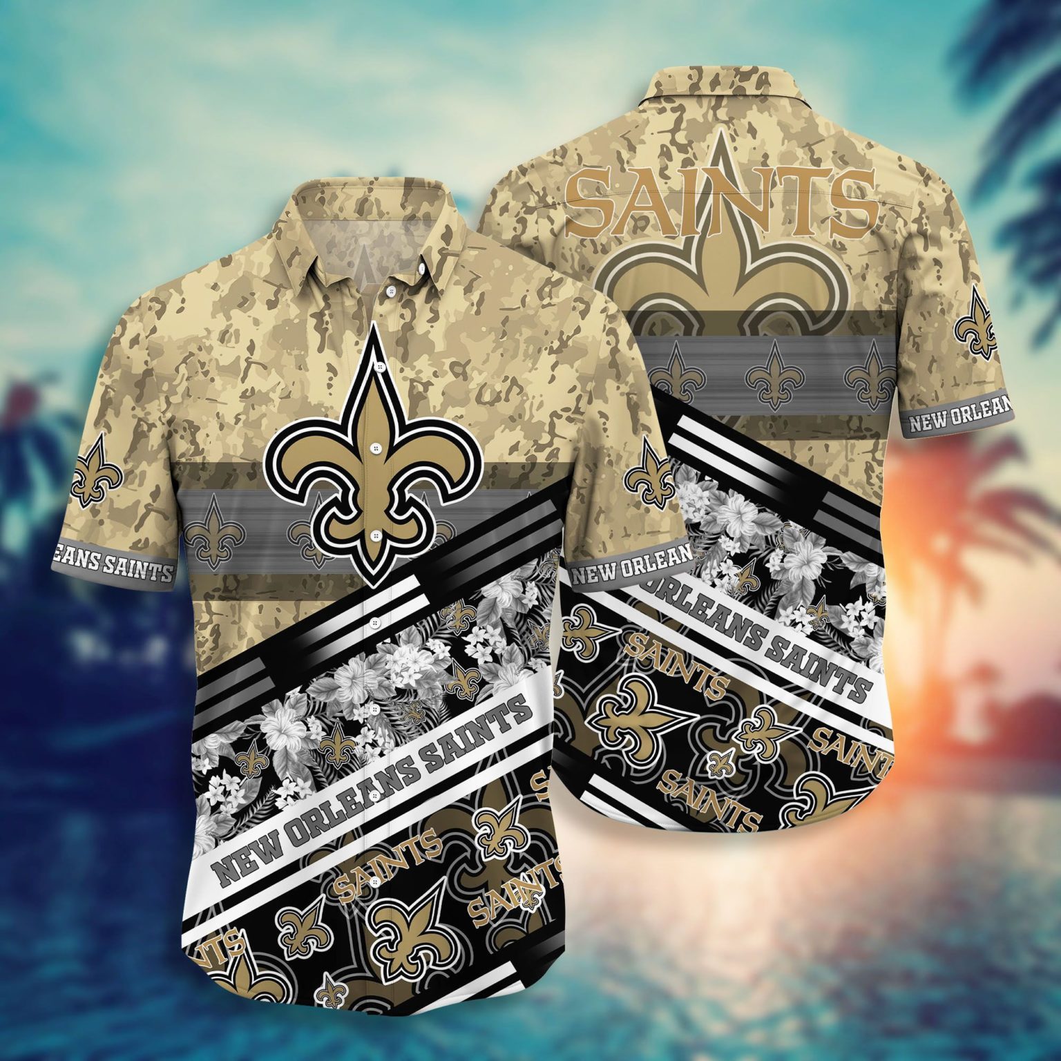 New Orleans Saints NFL Hawaiian Aloha Shirts NFL - RobinPlaceFabrics