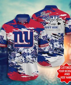 New York Giants – Custom Name Short Sleeve Button Down Hawaiian Shirt New York Giants – Custom Name Short Sleeve Button Down Hawaiian Shirt