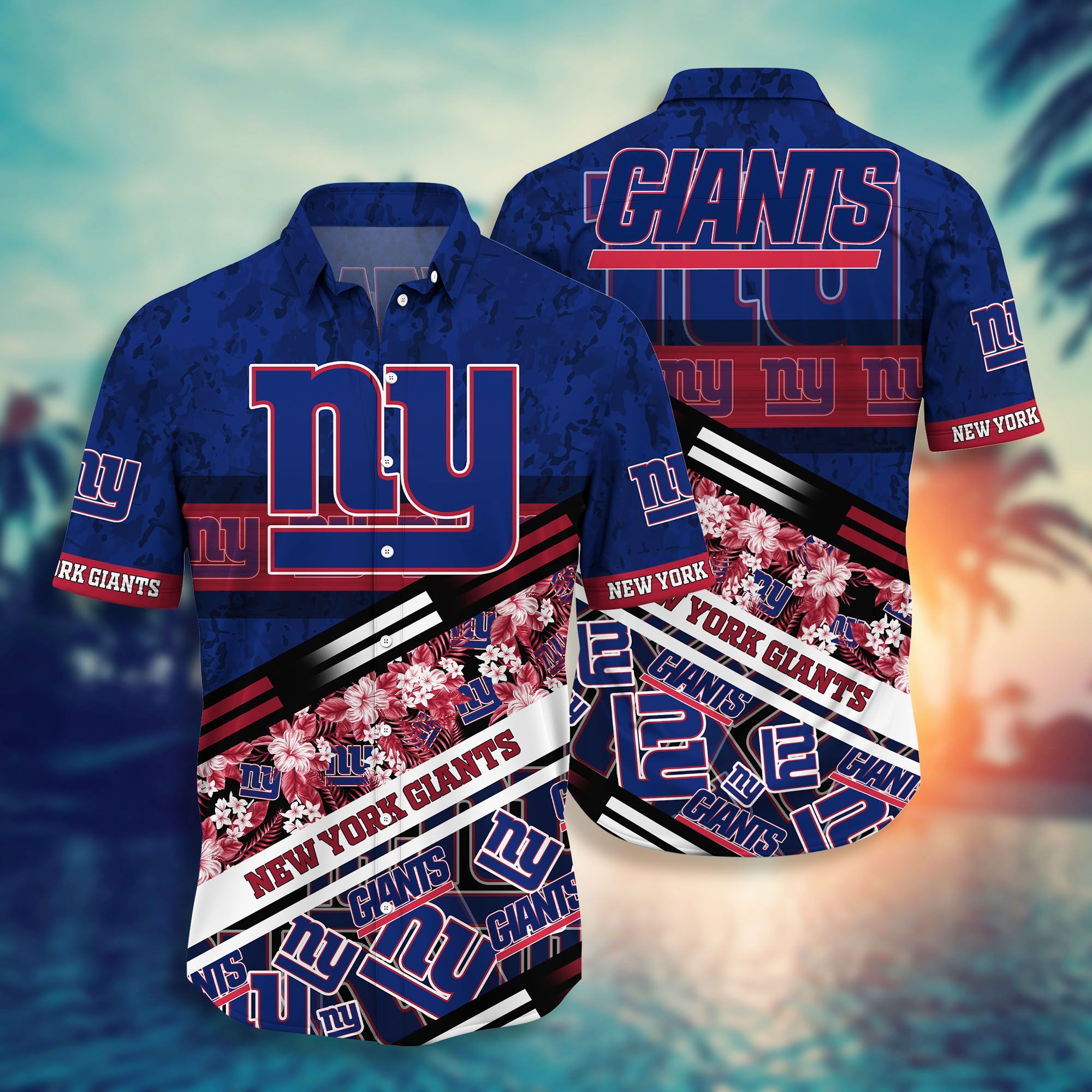 New York Giants NFL Hawaiian Aloha Shirts NFL - RobinPlaceFabrics