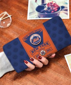 New York Mets Custom Name Zip Around Wallets