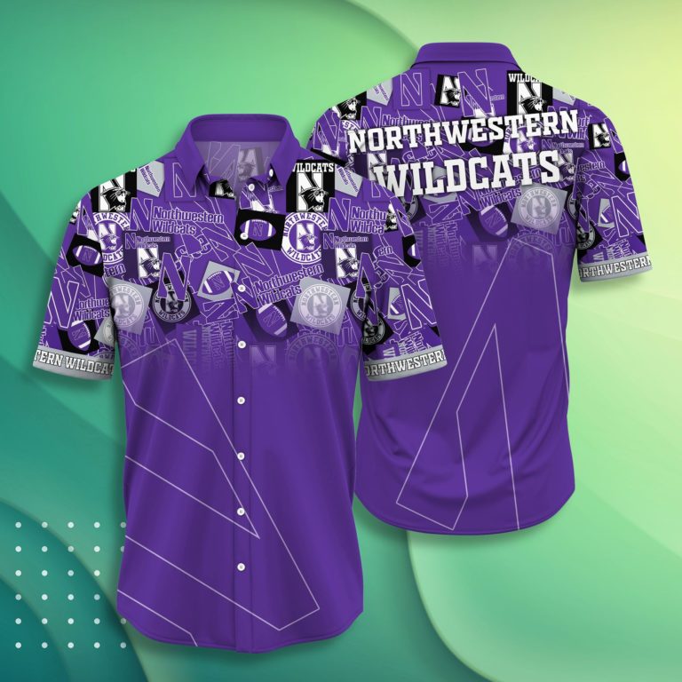 Northwestern Wildcats Casual Short Sleeve Hawaiian Shirt