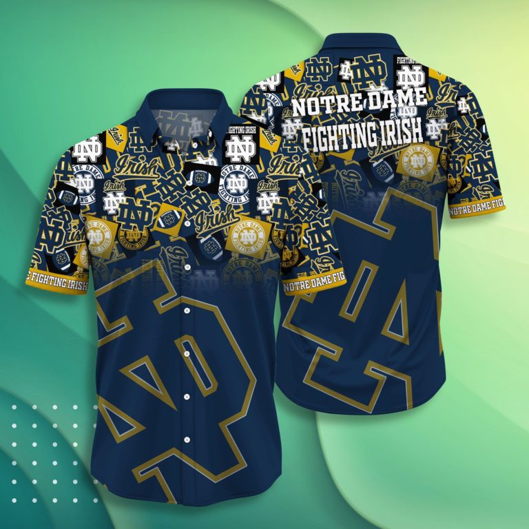 Notre Dame Fighting Irish Casual Short Sleeve Hawaiian Shirt