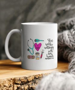 Nurse’s Day Bible She Works Willingly With Her Hands Proverbs 3113 Ceramic Ceramic Mug