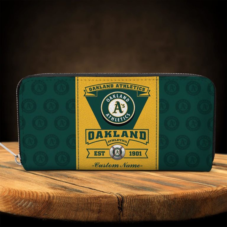Oakland Athletics Custom Name Zippy Long Wallets