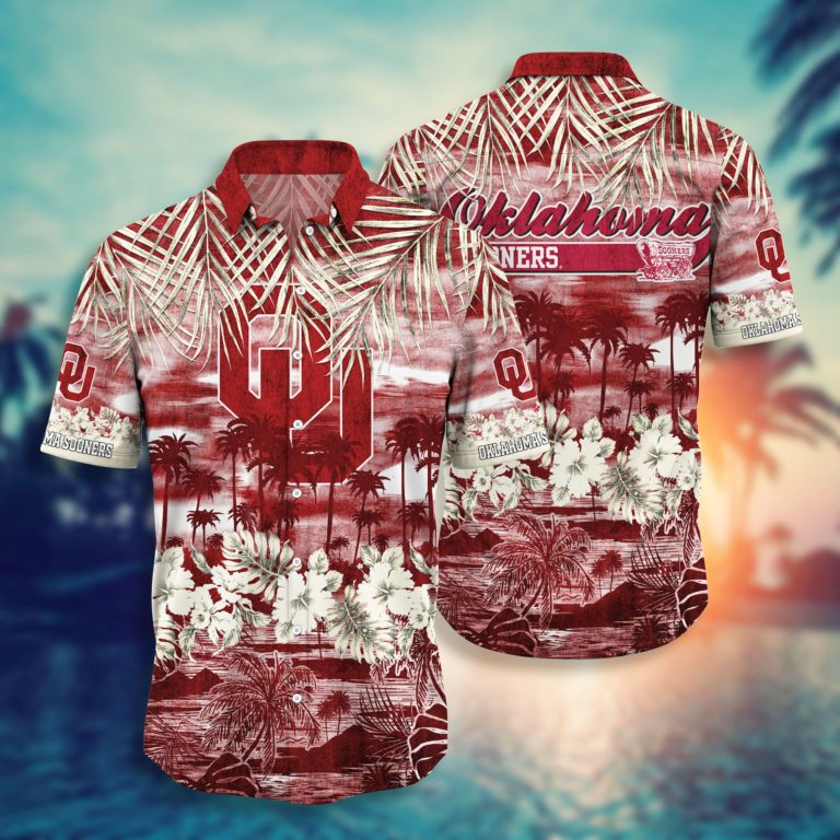 Oklahoma Sooners Button Down Hawaiian Shirt