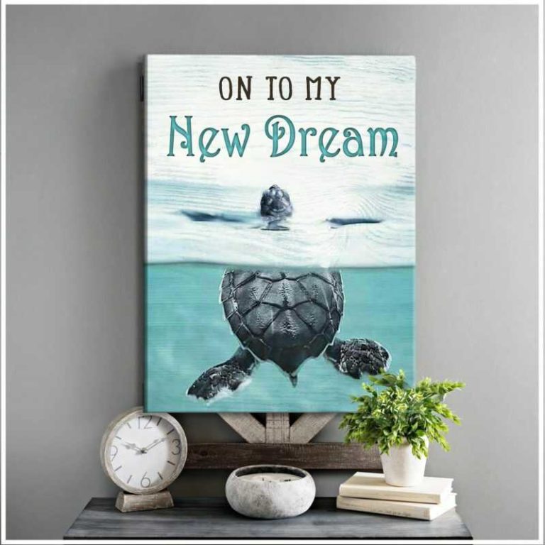 On To My New Dream Turtle Wall Art Coastal Decor