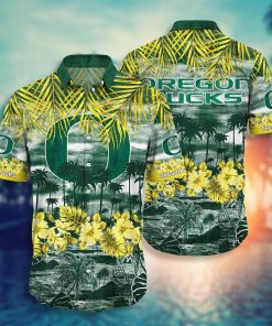 Oregon Ducks Button Down Hawaiian Shirt