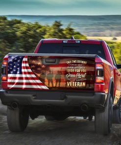 Owe To God And Veteran Truck Tailgate Decal Sticker Wrap