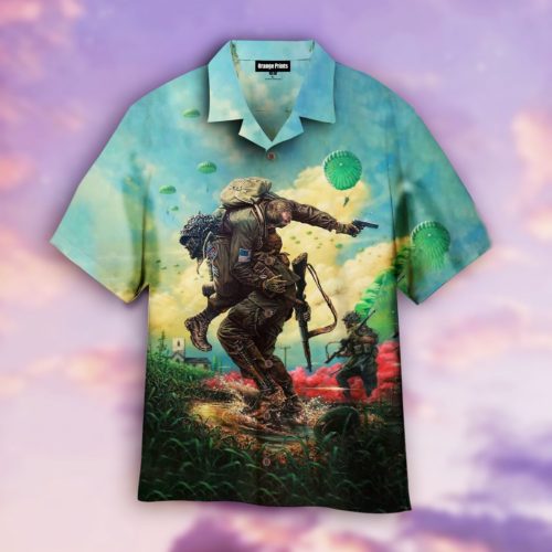 Paratrooper 82nd Hawaiian Shirt - RobinPlaceFabrics